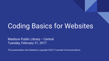 Website Coding Basics